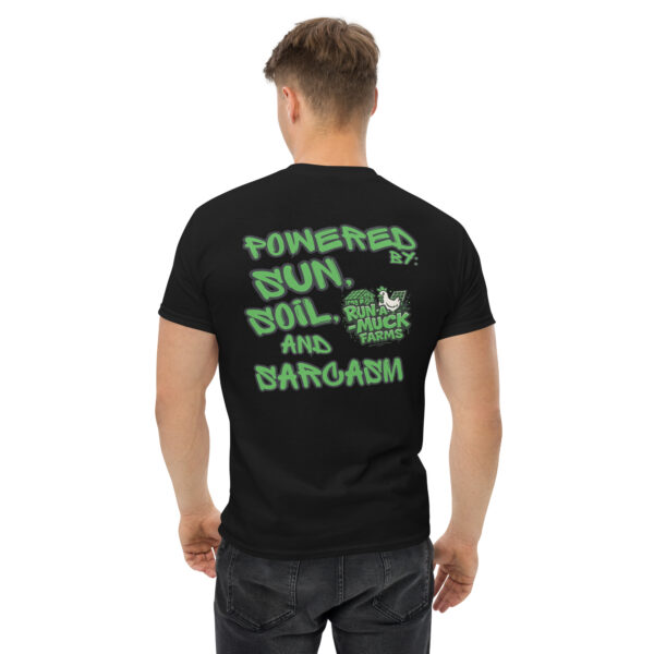 Powered by Sun, Soil, and Sarcasm T-shirt